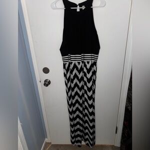 Black and White Chevron Maxi Dress